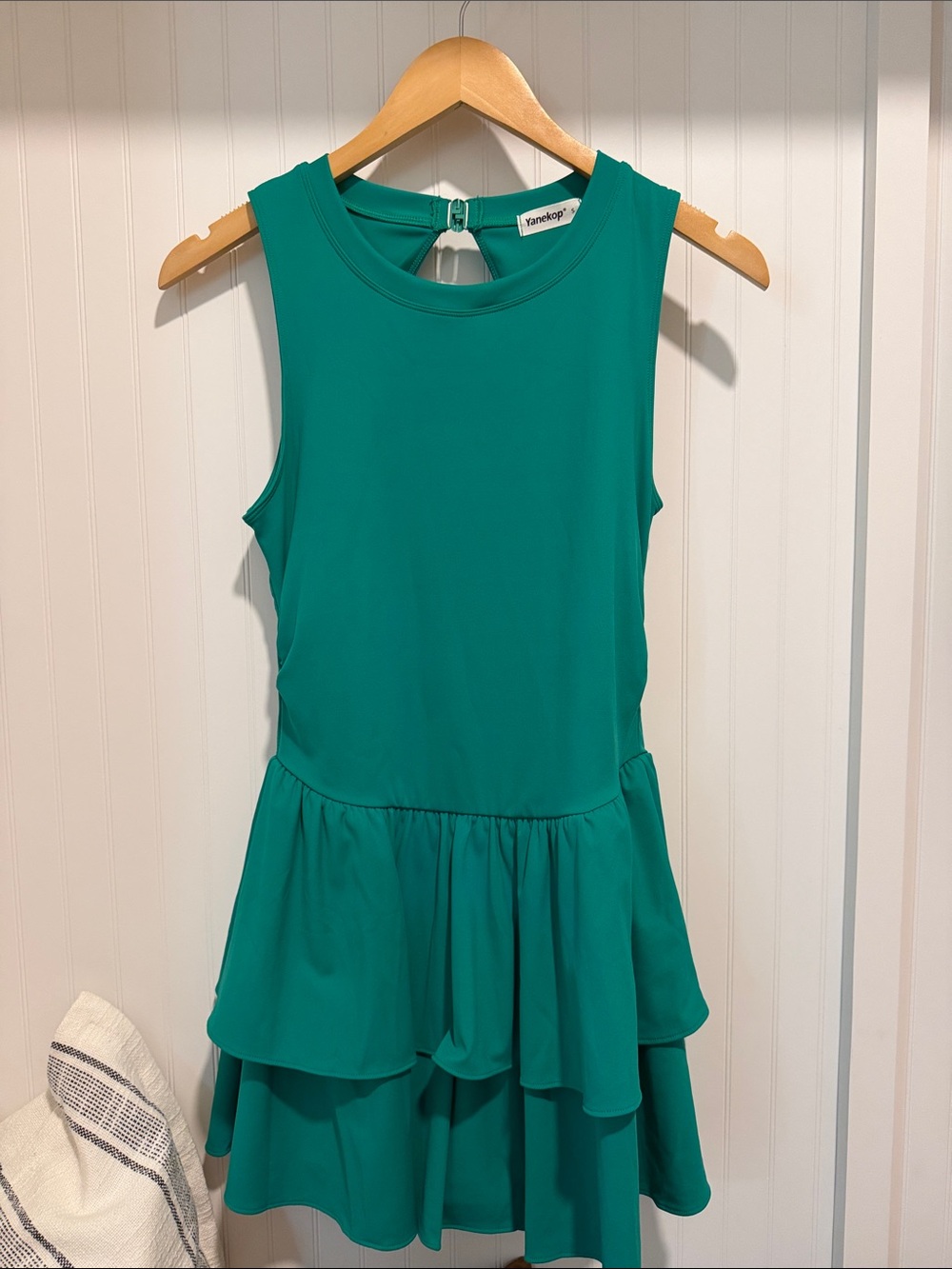 Sleeveless Teal Tiered Mini Dress by
